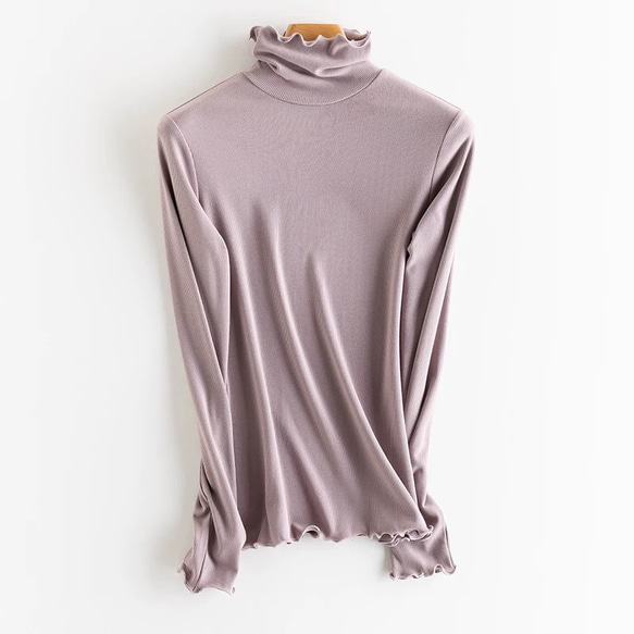◇洗濯可【2種類ネック 肌に優しい シルク タートルネック】ロータスピンク 保湿、保温抜群 T-00086 1枚目の画像