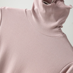 ◇洗濯可【2種類ネック 肌に優しい シルク タートルネック】ロータスピンク 保湿、保温抜群 T-00086 3枚目の画像