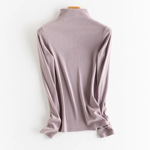 ◇洗濯可【2種類ネック 肌に優しい シルク タートルネック】ロータスピンク 保湿、保温抜群 T-00086 2枚目の画像