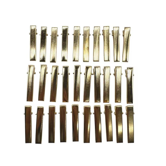 ヘアクリップ金具 ゴールド 約0.5×4cm  30個セット ハンドメイド材料 アクセサリーパーツ pt-2927 3枚目の画像