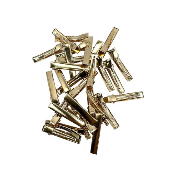 ヘアクリップ金具 ゴールド 約0.5×4cm  30個セット ハンドメイド材料 アクセサリーパーツ pt-2927 1枚目の画像