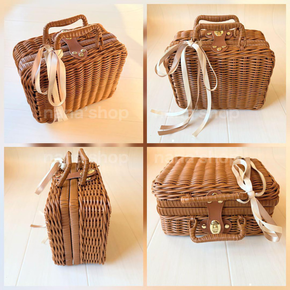 ブラウン馬×バスケット×かごセット♪ニューボーンフォト撮影　出産祝いギフト　月齢 10枚目の画像