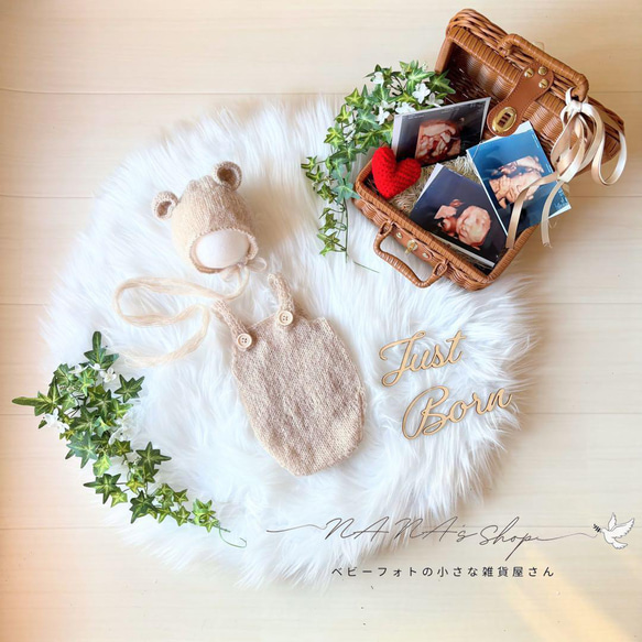 ブラウン馬×バスケット×かごセット♪ニューボーンフォト撮影　出産祝いギフト　月齢 17枚目の画像