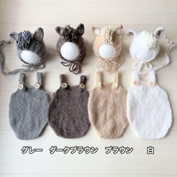 ブラウン馬×バスケット×かごセット♪ニューボーンフォト撮影　出産祝いギフト　月齢 6枚目の画像