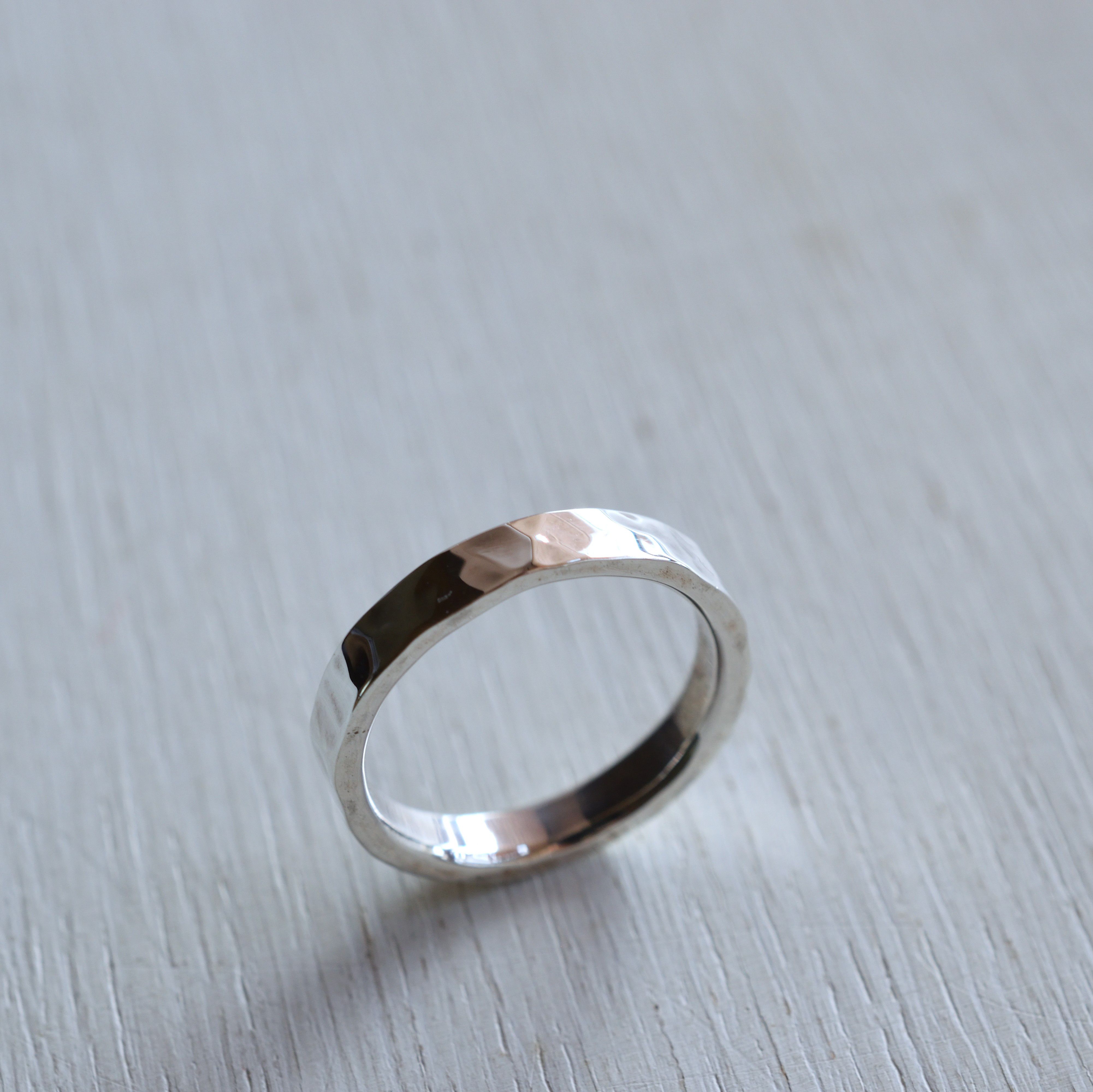 Silver950 槌目リング(M) #15