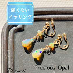 送料無料】人気♡ 天然石 希少 スフェーン 痛くないイヤリング