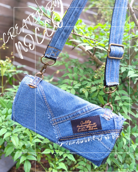 デニムリメイク長財布 収納沢山♩ 通帳ケースにも⭐️ デニムリメイク