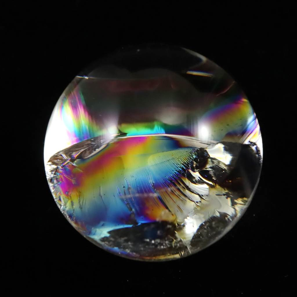 アイリスクォーツ レインボー水晶　32mmスフィア 水晶玉 45.1g #66475
