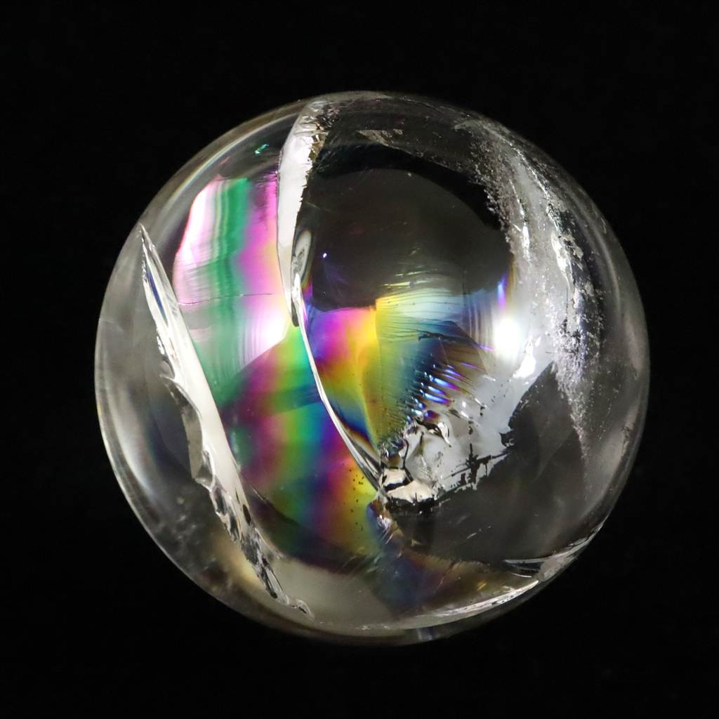 アイリスクォーツ レインボー水晶　32mmスフィア 水晶玉 45.1g #66475