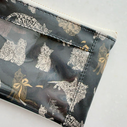 リバティ2025AW「コー・アンド・エイト」（すみ黒地）パスケース＆リールストラップ☆ラミネート☆PVC☆ねこ 7枚目の画像