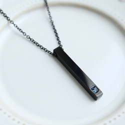 【刻印•名入れ】ロンドンブルートパーズのペンダント＊天然石＊誕生石＊サージカルステンレス【Luminous】 3枚目の画像