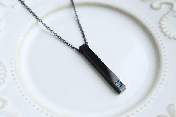 【刻印•名入れ】ロンドンブルートパーズのペンダント＊天然石＊誕生石＊サージカルステンレス【Luminous】 3枚目の画像