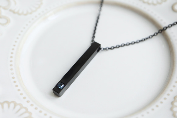 【刻印•名入れ】ロンドンブルートパーズのペンダント＊天然石＊誕生石＊サージカルステンレス【Luminous】 2枚目の画像