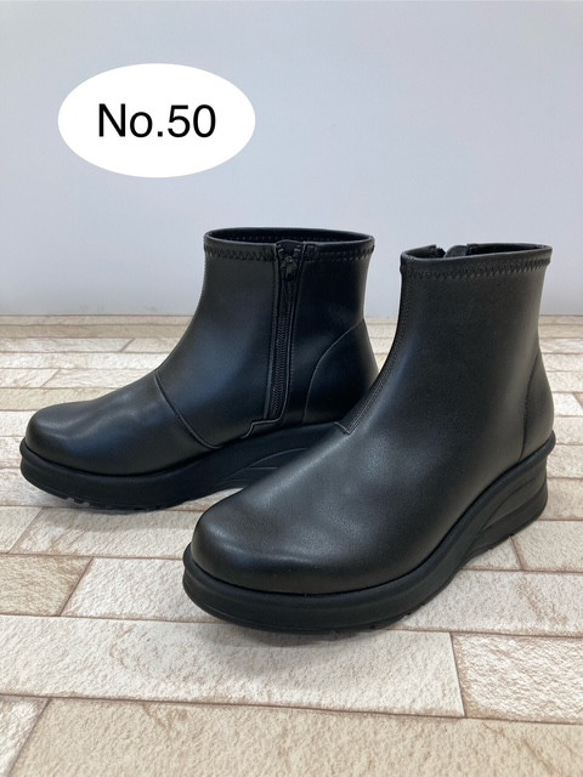 【’25A/W新作♪】伸びる人工皮革♪2種類のソールから選べるストレッチブーツ 10枚目の画像