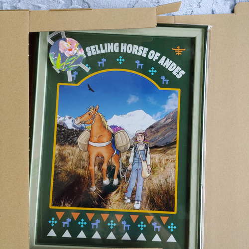 3枚セット/1フレーム付き/姉さん被りと農耕馬/ 2枚自由選択 ポスター