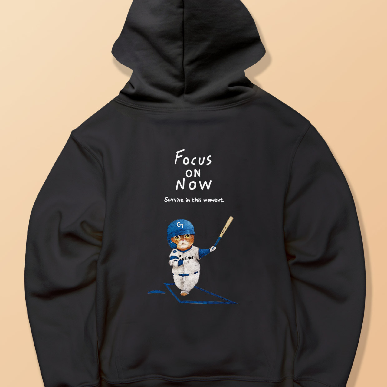 「FOCUS ON NOW」しっかりコットン生地/フルジップパーカー/送料無料