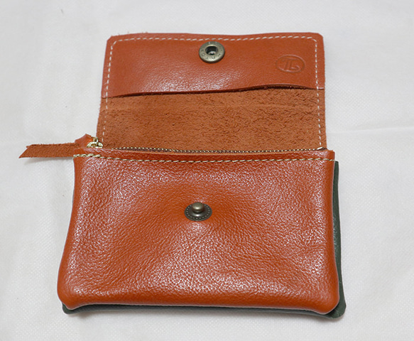 2層のコンパクトな革財布一点ものセール価格/miru25A 2枚目の画像