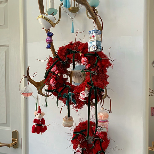 RED MOSS wreath✩.* フィンランドモスリース クリスマスリース