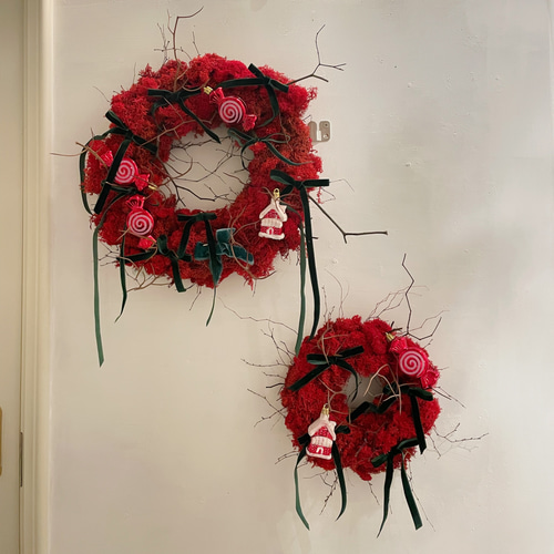 RED MOSS wreath✩.* フィンランドモスリース クリスマスリース