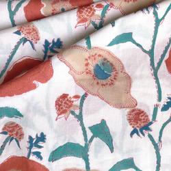 インド ブロックプリント生地 ミニカットクロス10枚セットvol.020暖色系 ファブリック はぎれ IF0355 5枚目の画像