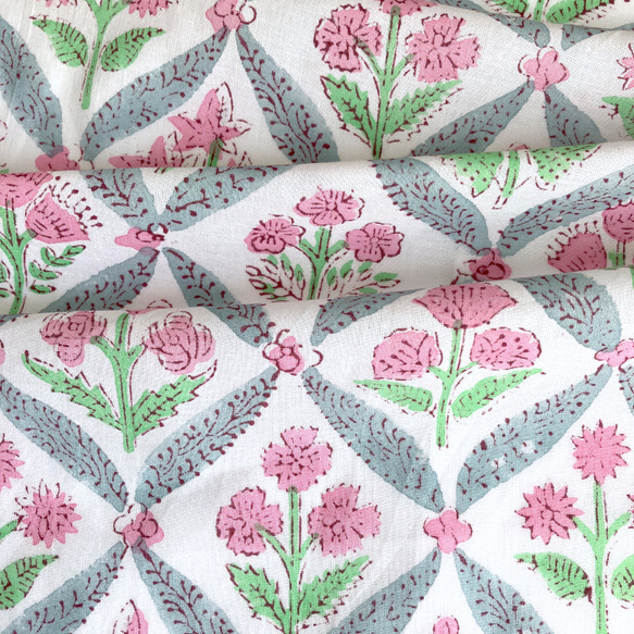 インド ブロックプリント生地 ミニカットクロス10枚セットvol.020暖色系 ファブリック はぎれ IF0355 13枚目の画像