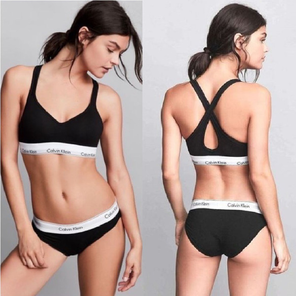 Calvin Klein カルバンクライン ブラ&ショーツ / 上下セット 黒色　Sサイズ 1枚目の画像