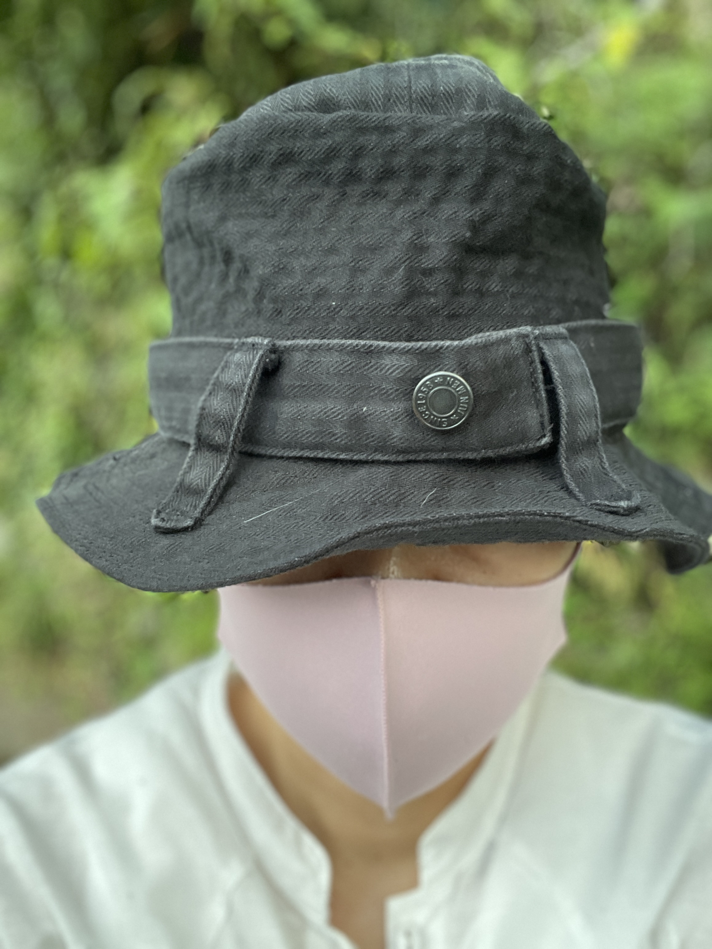 黒リメイクサファリアウトドアハット hat-0009