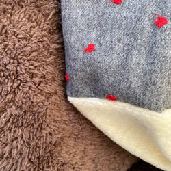 大判＊ウールパッチワークブランケット　RD 7枚目の画像