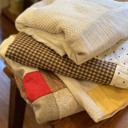 大判＊ウールパッチワークブランケット　RD 6枚目の画像