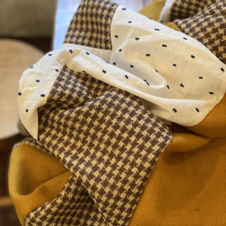 大判＊ウールパッチワークブランケット　　bw 1枚目の画像