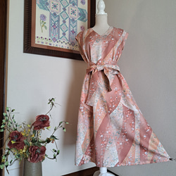 ☆ 着物リメイク 大島紬 サイドギャザーワンピースです