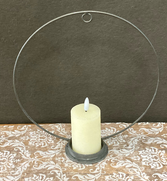 『再再販』＂森のChristmas！アイアンリースキャンドルと飾る森のスワッグ"ラウンドタイプ 6枚目の画像