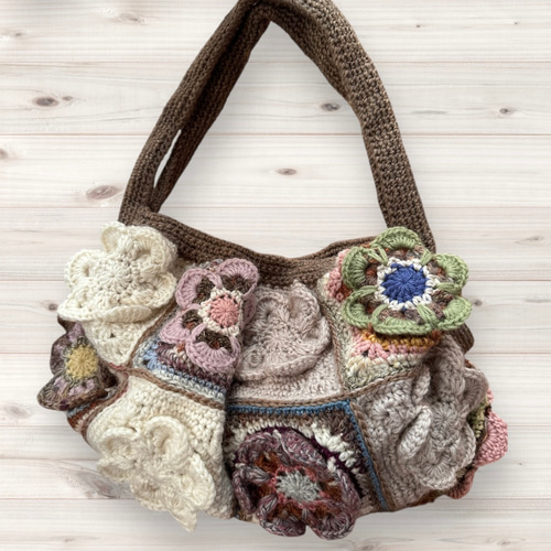 花モチーフ編みのグラニーバッグ グラニーバッグ pineapple 通販