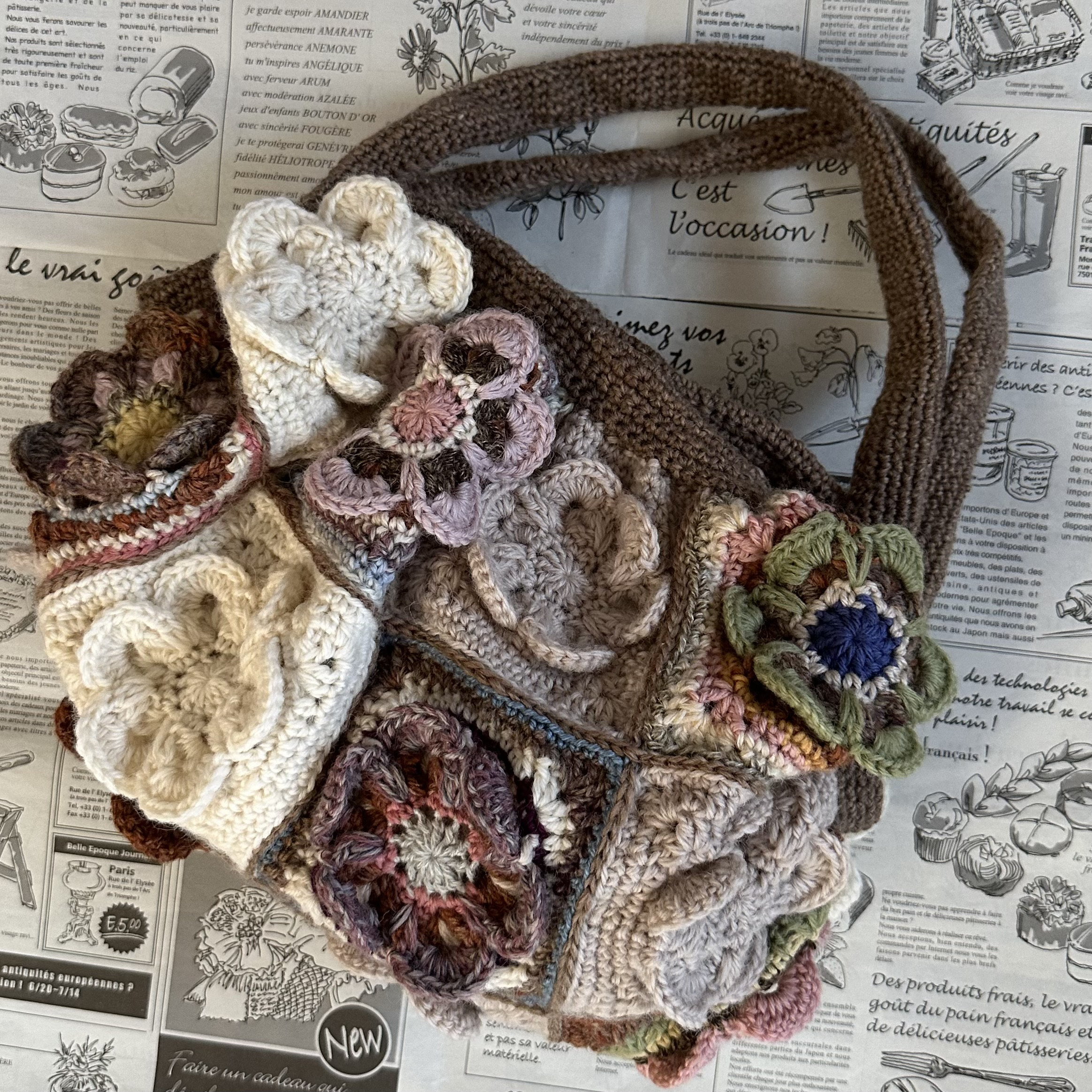 花モチーフ編みのグラニーバッグ グラニーバッグ pineapple 通販