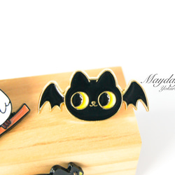 『宵闇のハロウィン〜愉快なハロウィン仲間たちのブローチ（選べる：ふくろう・かぼちゃ・こうもり）』 6枚目の画像