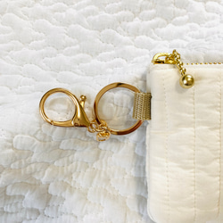 Baby teddy ベージュ　くま　コインケース　ヌビ　イブル　3匹のくまさん　刺繍　ミニポーチ 3枚目の画像