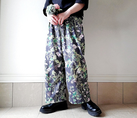 【秋新作数量限定】千鳥格子♡穿くだけでコーデがきまるゆったりした遠州リネンパンツ　丈&ポケット選！ゴム　セットアップも 19枚目の画像