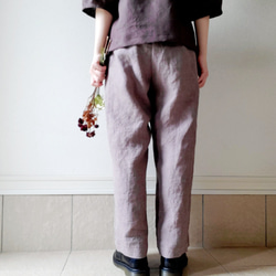 【秋新作数量限定】千鳥格子♡穿くだけでコーデがきまるゆったりした遠州リネンパンツ　丈&ポケット選！ゴム　セットアップも 10枚目の画像