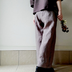 【秋新作数量限定】千鳥格子♡穿くだけでコーデがきまるゆったりした遠州リネンパンツ　丈&ポケット選！ゴム　セットアップも 11枚目の画像