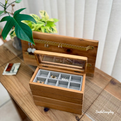 《新作　割引販売中》重ねて使えるコンパクトなアクセサリー収納　組み合わせ自由　アクセサリーボックス 5枚目の画像