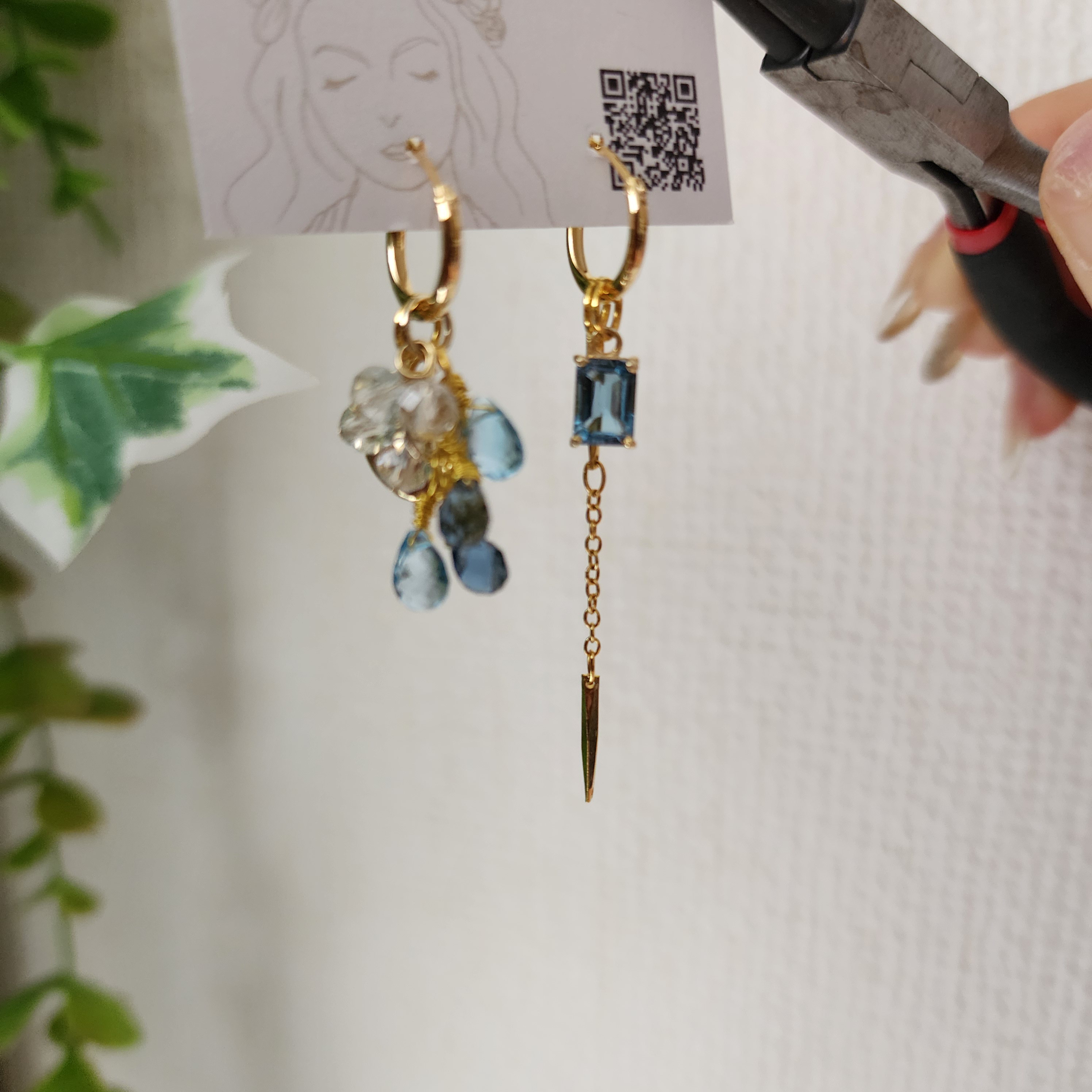 【ウェディングジュエリー】高品質ロンドンブルートパーズピアス