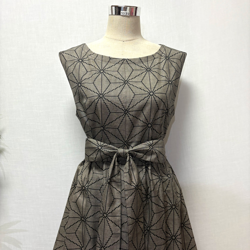 着物リメイク 大島紬ワンピース ジャンパースカート 2WAY