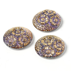 チェコガラス・カボション ひなぎく 2.7cm ヴィトレイル 2枚目の画像