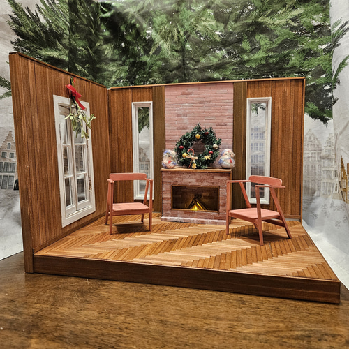 ドールハウス 大きな窓のある家 組み立て式ドールハウス 組み合わせ