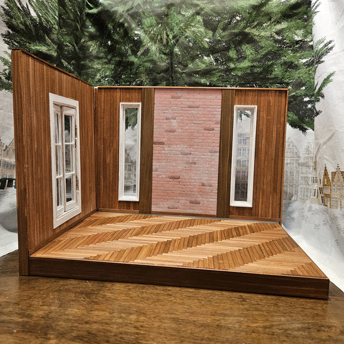 ドールハウス 大きな窓のある家 組み立て式ドールハウス 組み合わせ