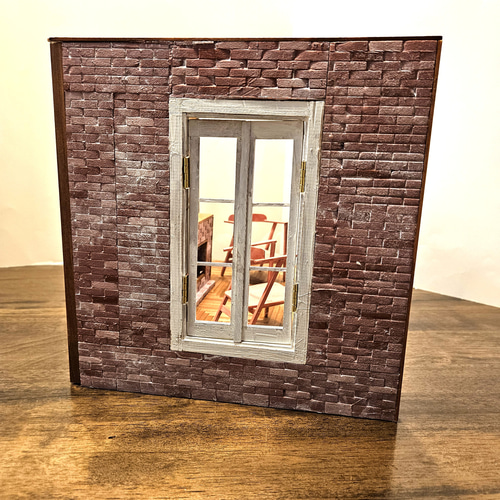 【セール】ペイント＊マグネット式ドールハウス＊ハンドメイド＊レンガ壁 セール】ペイント＊マグネット式ドールハウス＊ハンドメイド＊レンガ壁