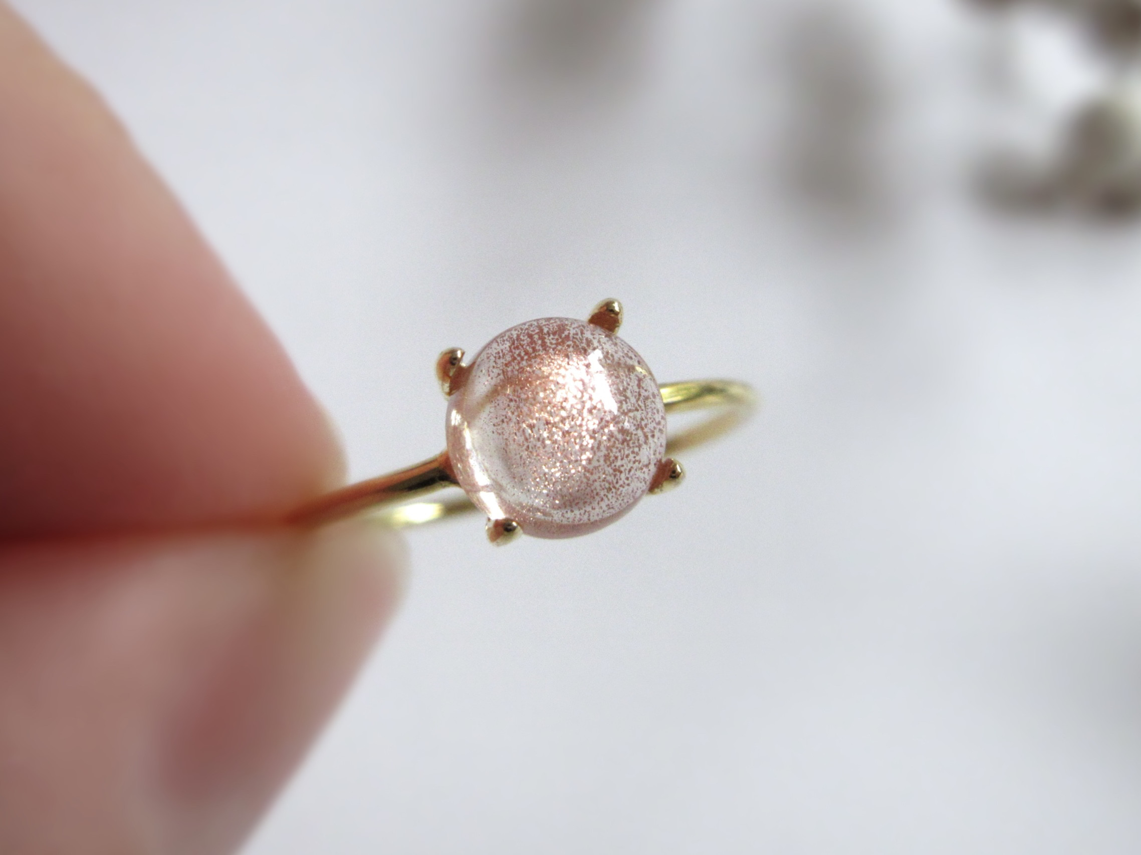 【希少石】6mm美粒「オレゴンサンストーン」リング