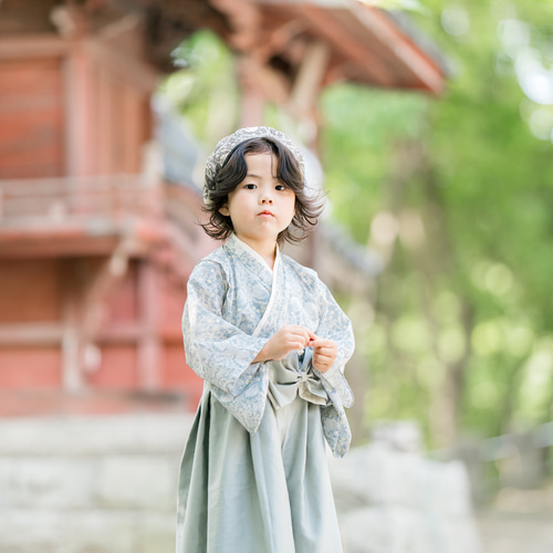 キッズ袴 ウィリアムモリス✖️袴 ブルーグレー 子供服 kanakota 通販