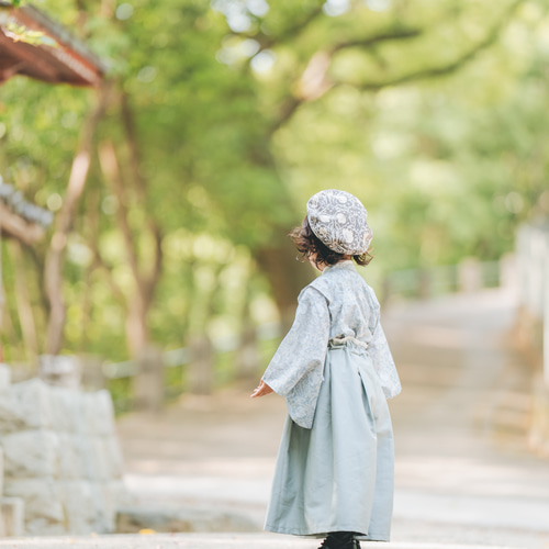 キッズ袴 ウィリアムモリス✖️袴 ブルーグレー 子供服 kanakota 通販