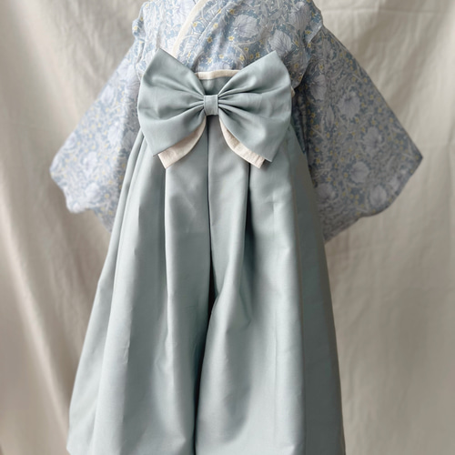 キッズ袴 ウィリアムモリス✖️袴 ブルーグレー 子供服 kanakota 通販